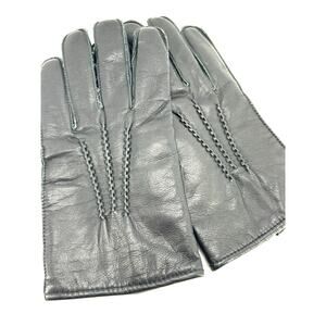 Black Leather Driving Gloves Soft Lined Classic Dress Winter Vintage Mens Large